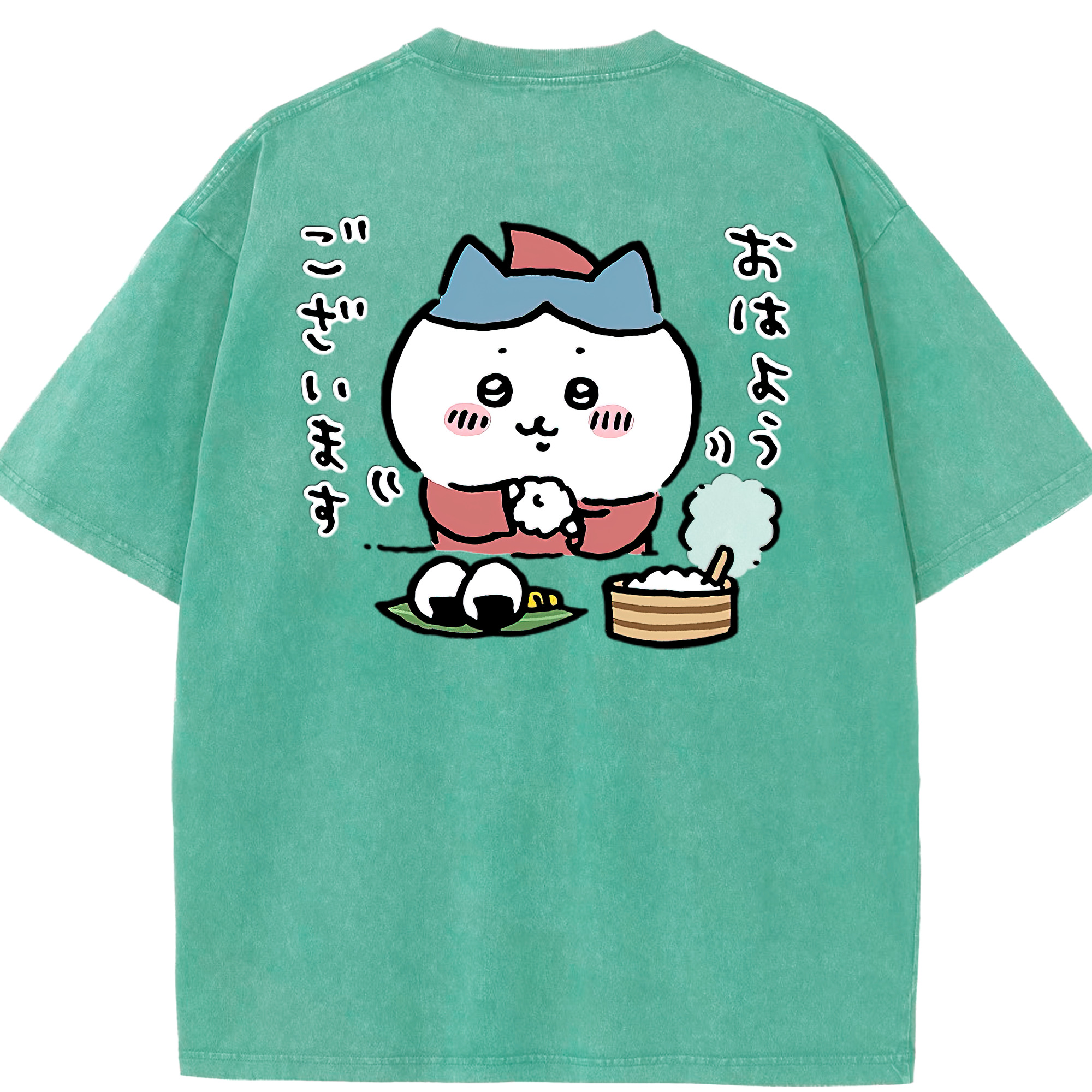 （画像用） ちいかわ ハチワレ Chii-kawa hachiware 綿100% ヴィンテージ風 半袖Tシャツ（背面プリント）